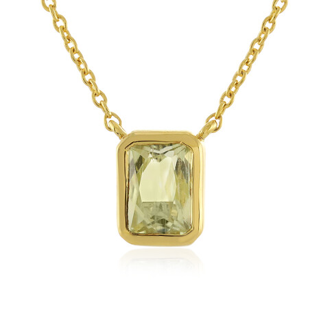 Kanariengelber Kunzit-Silbercollier