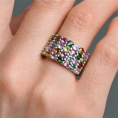 Anillo en plata con Turmalina