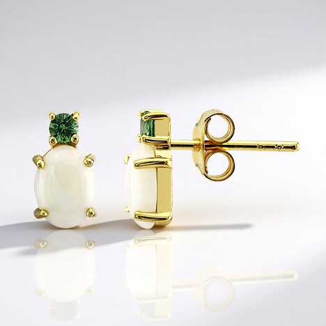Boucles d'oreilles en argent et Opale blanche