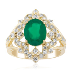 Zilveren ring met een groene kwarts
