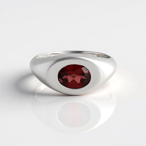Anello in argento con Granato Mozambico