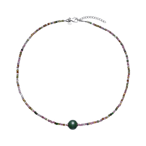 Zilveren halsketting met een Nefriet (MONOSONO COLLECTION)