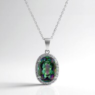 Collar en plata con Cuarzo místico