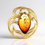 Ciondolo in argento con Ambra Sunrise Baltica (dagen)