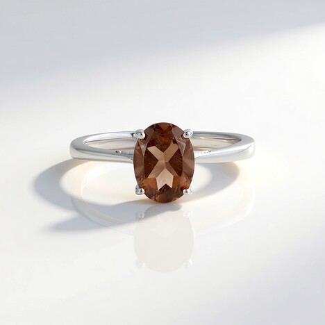 Bague en argent et Quartz fumé