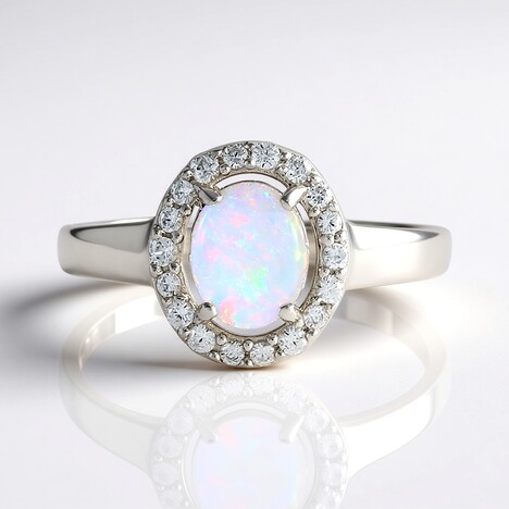 Anello in argento con Opale Australiano