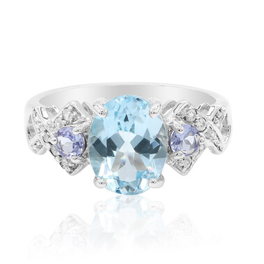 Anello in argento con Topazio Blu Cielo