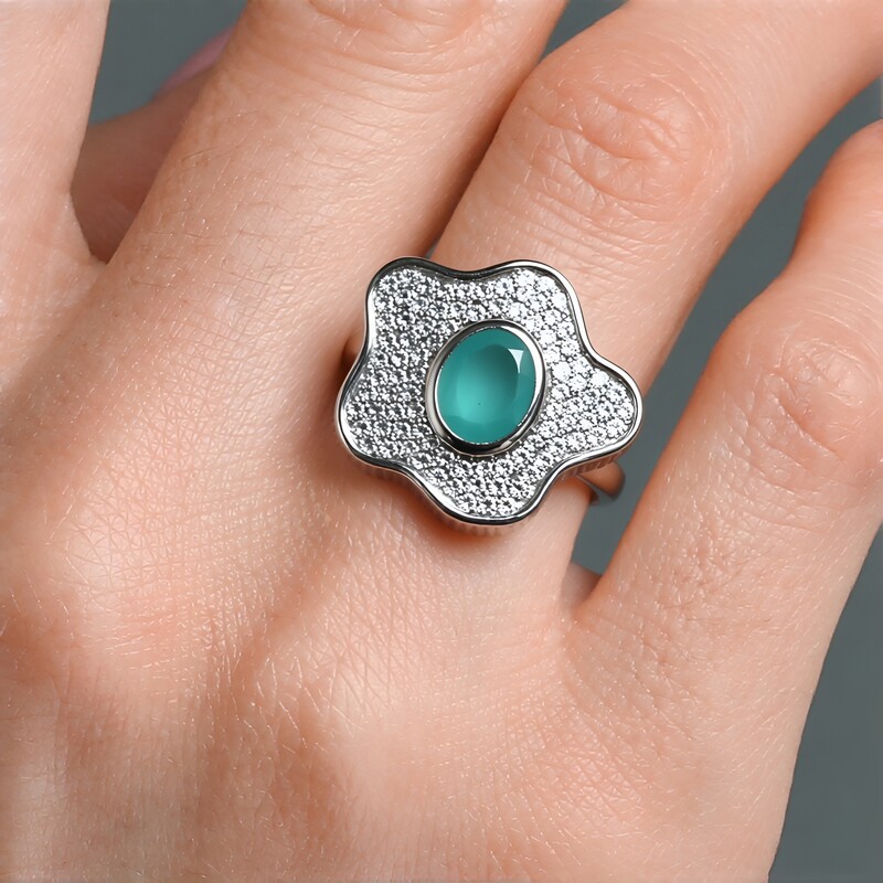 Anello in argento con Grandidierite (SAELOCANA)