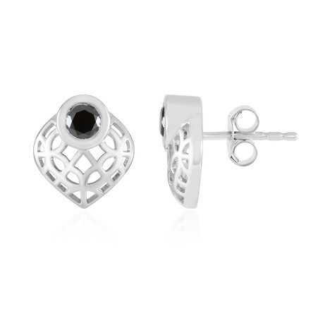 Black Diamond Silver Earrings (Ornaments by de Melo)
