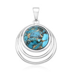 Colgante en plata con Mosaico de turquesa