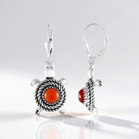 Orecchini in argento con Onice Rossa (Desert Chic)