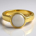 Anello in argento con Giadeite Bianca (Annette)