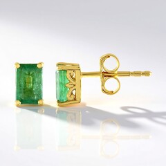 Orecchini in argento con Smeraldo Zambia (Gems en Vogue)