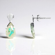 Zilveren oorbellen met Venus chalcedonen (Bali Barong)