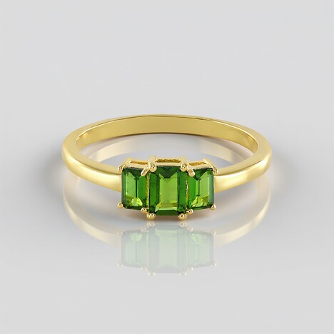 Anello in argento con Diopside Russo