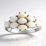 Anello in argento con Opale Bianco