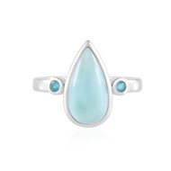 Pierścionek ze srebra rodowanego - Larimar (KM by Juwelo)