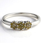 Anello placcato in platino con Diamante Fancy