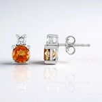 Boucles d'oreilles en argent et quarz orange