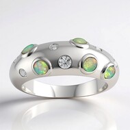 Bague en argent et Opale d'Australie