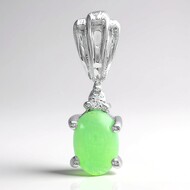 Ciondolo in argento con Crisoprasio Imperiale