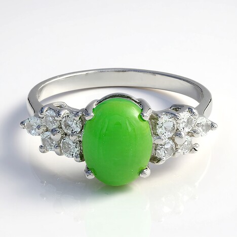 Anello in argento con Crisoprasio Imperiale