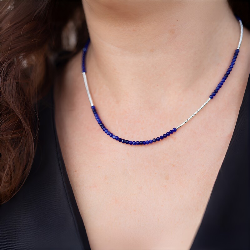 Edelstein-Silberhalskette