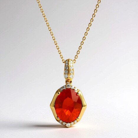 Collana in oro con Opale di Fuoco Messicano (CIRARI)