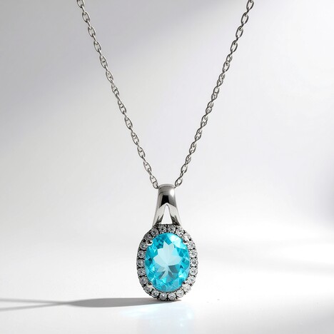 Collana in oro con Apatite Blu