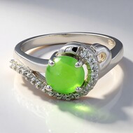 Bague en argent et Chrysoprase impériale
