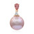 Pendentif en or et Perle Ming rose royal (TPC)