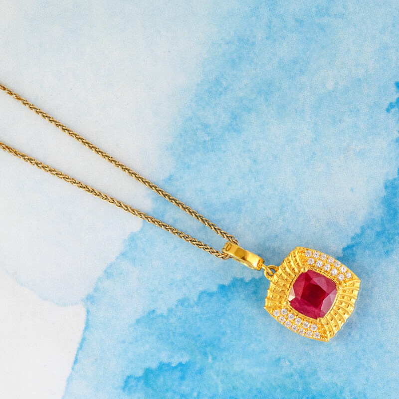 Bemainty-Rubin-Silberanhänger