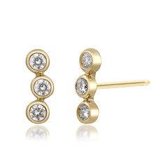 Gouden oorbellen met SI1 (H) Diamanten