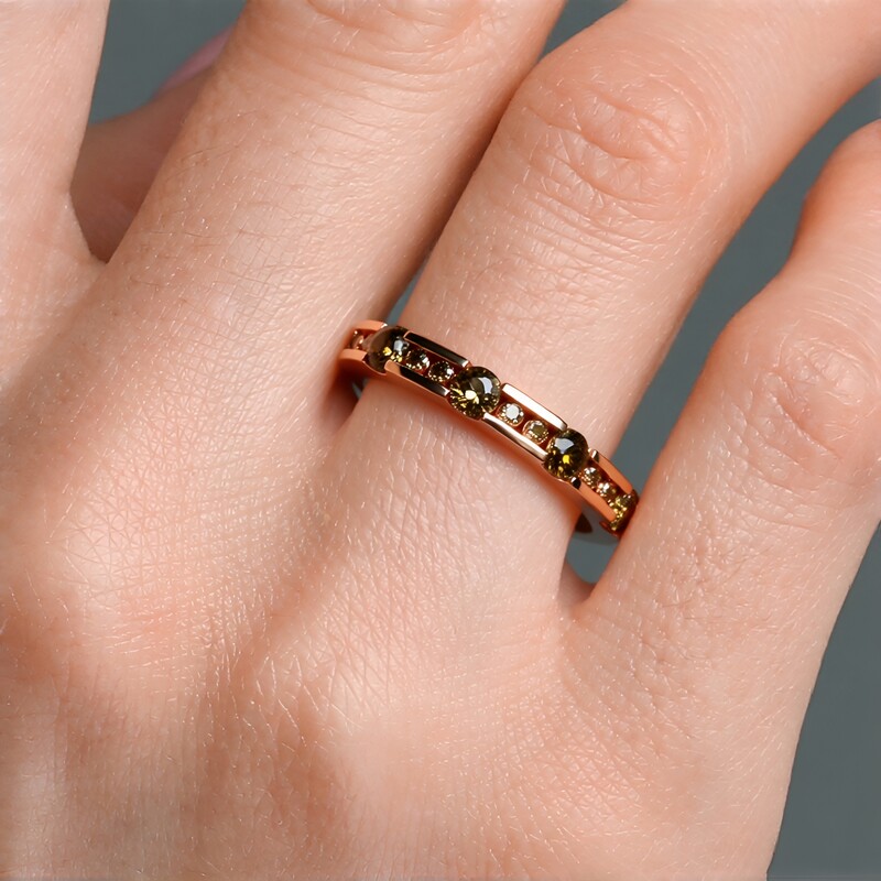 Anillo en oro con Diamante rosa de Francia de Argyle SI1 (Annette)