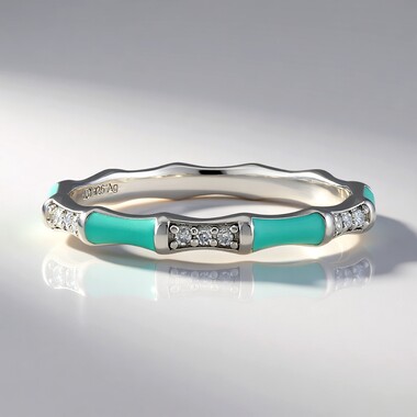 I2 (H) Diamond Silver Ring