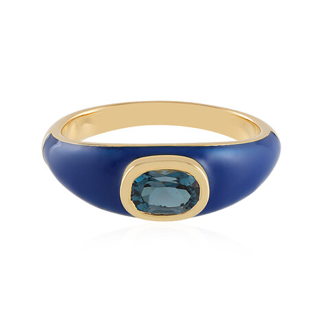 Anillo en plata con Topacio azul de Londres