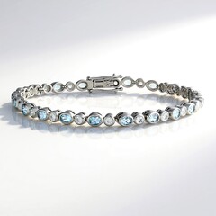 Bracciale in argento con Acquamarina Brasiliana
