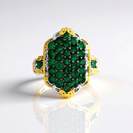 Bague en argent et Emeraude de Zambie (Gems en Vogue)