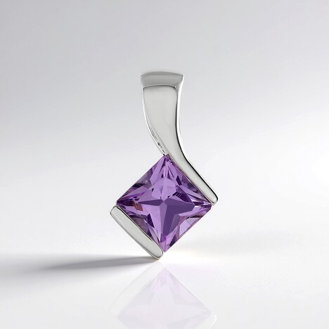 Ciondolo in argento con Ametista Rose de France
