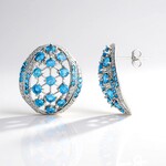 Orecchini in argento con Apatite Blu Neon
