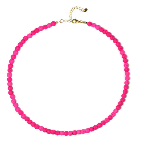 Pinkfarbene Lava-Silberhalskette