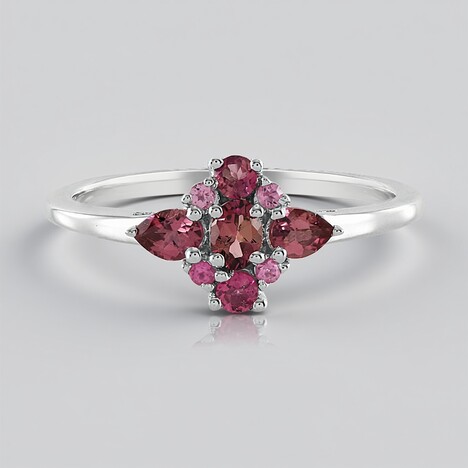 Anello in argento con Tormalina Rosa Brasiliana