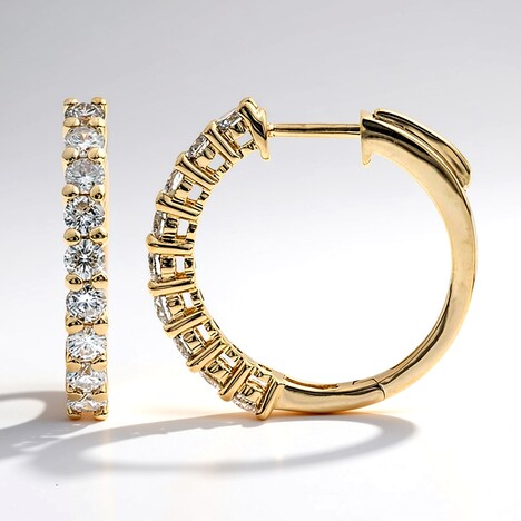 Boucles d'oreilles en or et Diamant SI2 (H) (CIRARI)