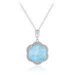 Zilveren halsketting met een Pastelblauwe Kwarts