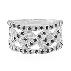 Schwarzer Spinell-Silberring