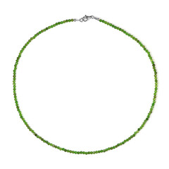 Zilveren halsketting met Russische diopsiedstenen