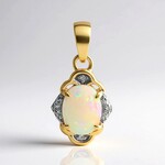 Ciondolo in oro con Opale Bianco Brasiliano