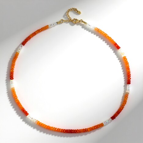 Collana in argento con Opale Arancione d'Etiopia