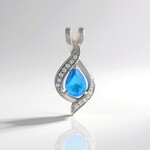 Ciondolo in argento con Apatite Blu Neon