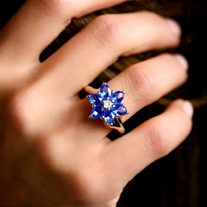 Tanzanite Silver Ring